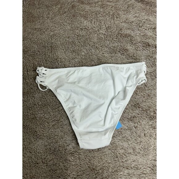 Bleu Rod BeattieLa Cote D'Azur Solid Side Macrame Hipster Swim Bottom White 8 - Picture 9 of 11